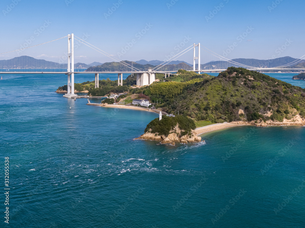 来島海峡の渦潮(うずしお) 空撮 来島海峡の渦潮(うずしお) 空撮