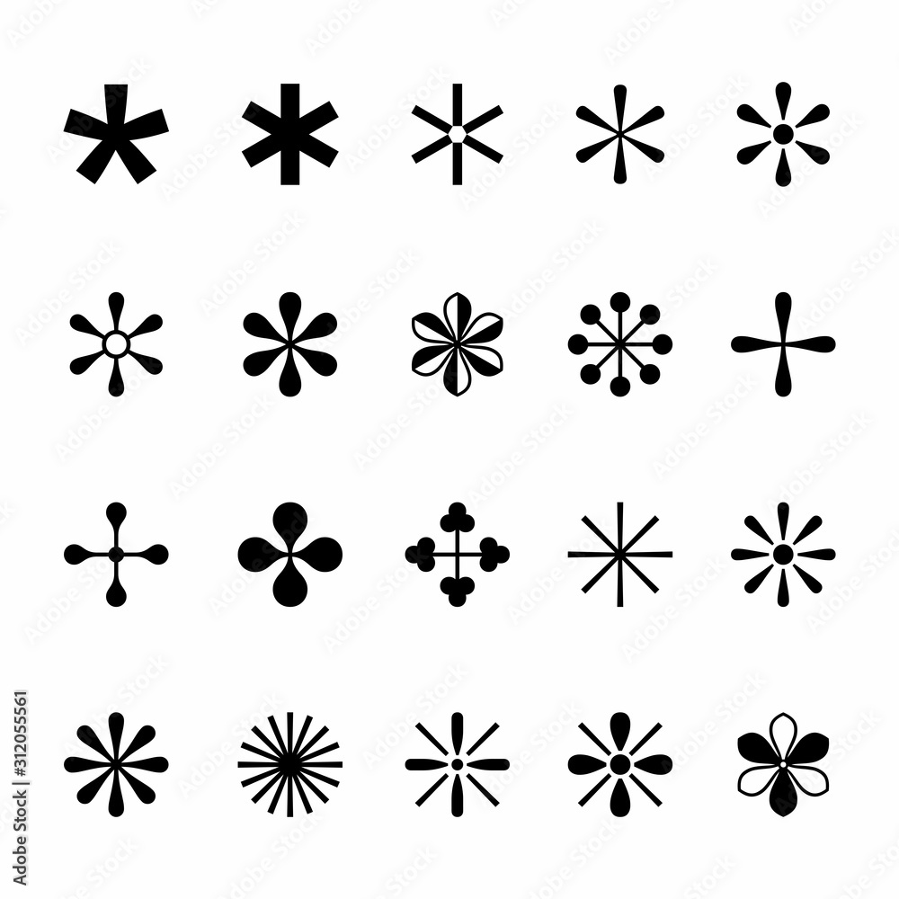 Set of asterisks