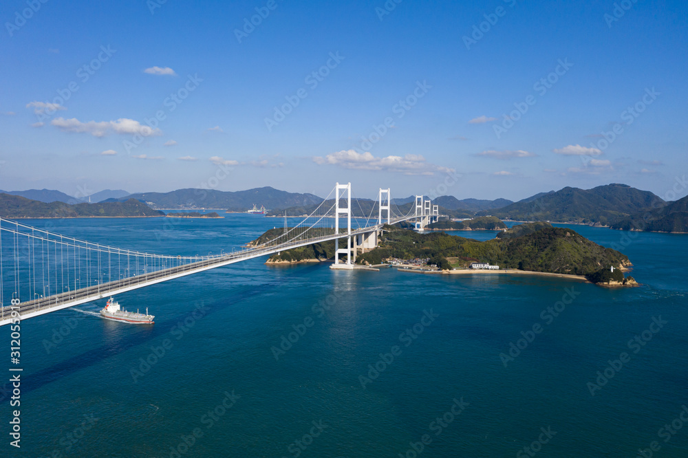 Naklejka premium 来島海峡(しまなみ海道) 空撮