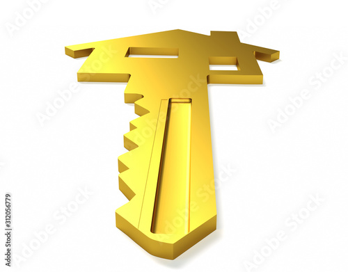 3d rendering of a house key photo