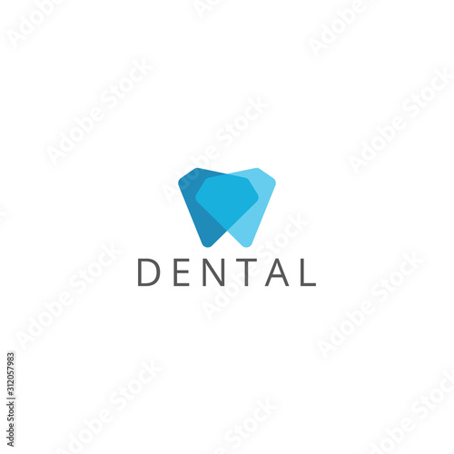 Dental Clinic Logo Tooth abstract design vector template Linear style. Dentist stomatology medical doctor Logotype concept icon.