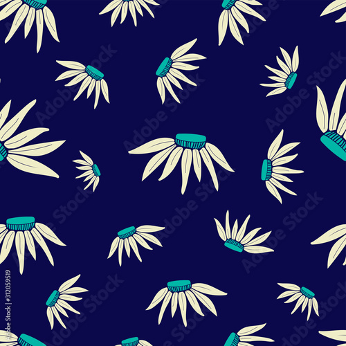Daisy flowers seamless repeat pattern for wallpaper, decor, background, pillows, curtains, phone cases.