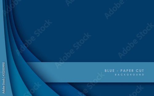 Abstract blue background with overlap layer and different blue color layers dimension.