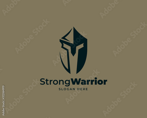  warrior sparta logo vector template. strong knight symbol