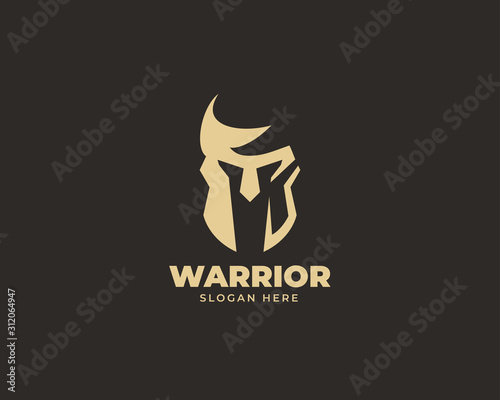  warrior sparta logo vector template. strong knight symbol