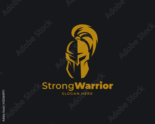  warrior sparta logo vector template. strong knight symbol