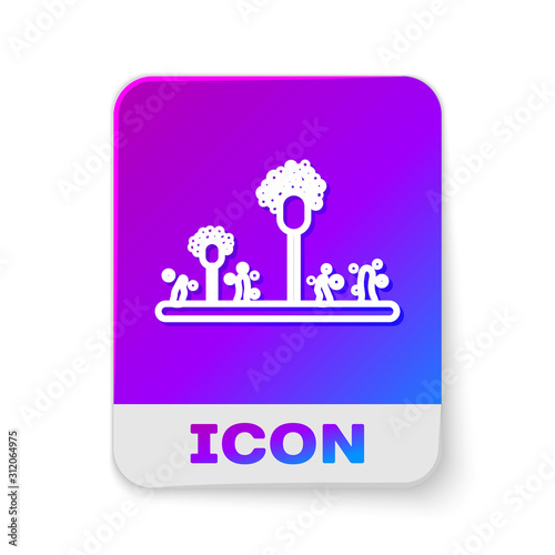White line Mold icon isolated on white background. Rectangle color button. Vector Illustration