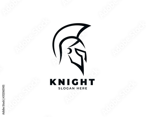  warrior sparta logo vector template. strong knight symbol
