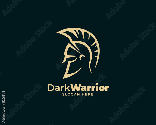  warrior sparta logo vector template. strong knight symbol