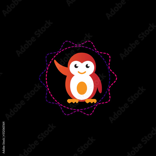 colorful penguin logo vector design