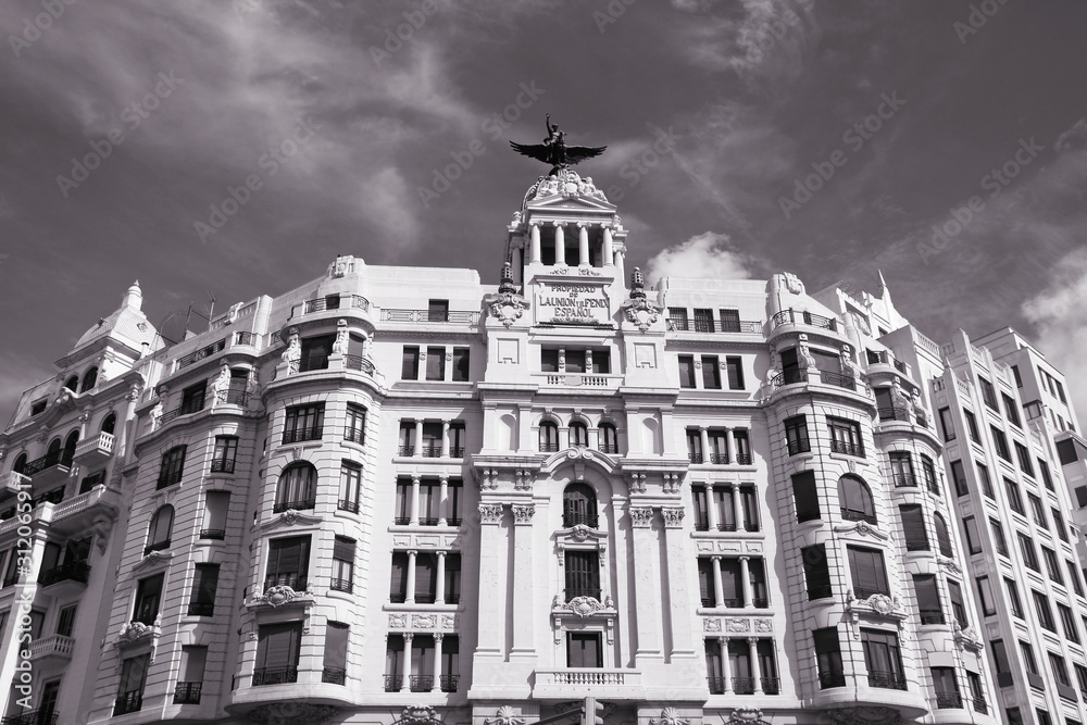 Valencia, Spain. Retro toned black and white style.