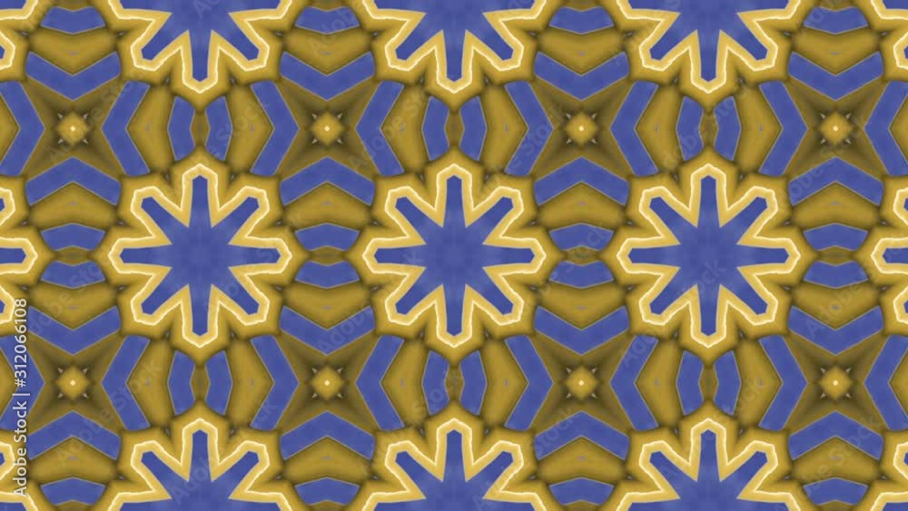 3d Looped abstract ornate decorative background. Hypnotic trendy kaleidoscope. 3d Looped abstract ornate decorative background. Hypnotic trendy kaleidoscope.