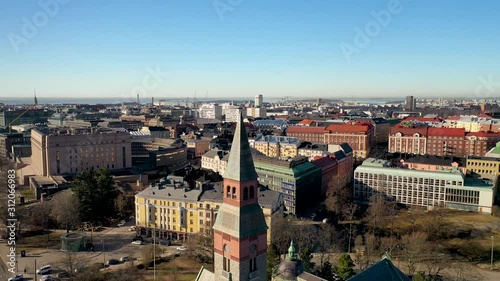 Finnish National Museum captured with drone as aerial footage
