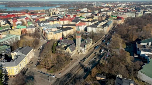 Finnish National Museum captured with drone as aerial footage