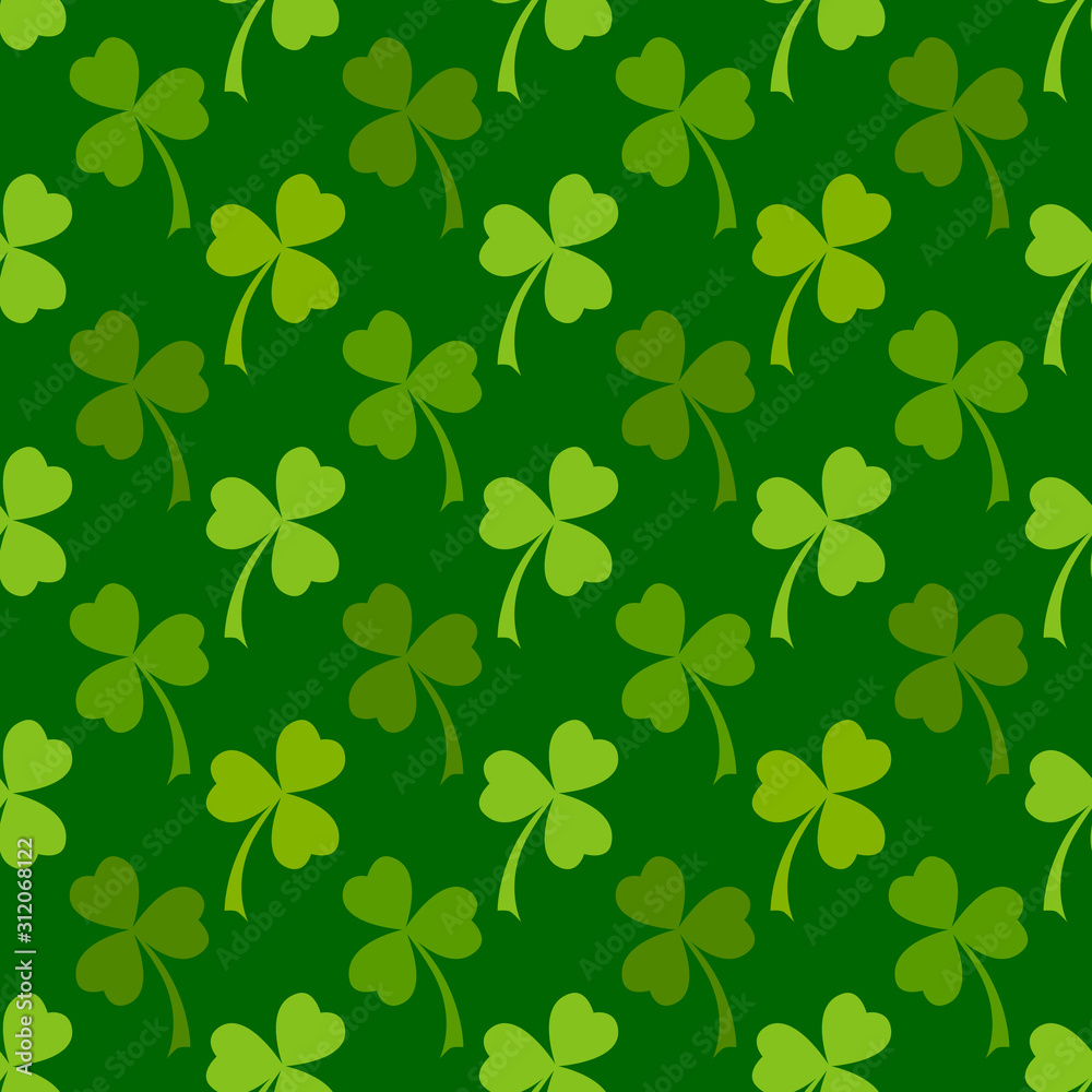 Green clover leaves seamless pattern Green clover leaves seamless pattern