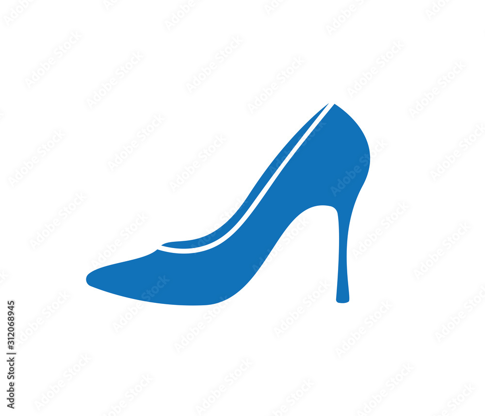 woman high heel shoe icon vector (blue version) woman high heel shoe icon vector (blue version)