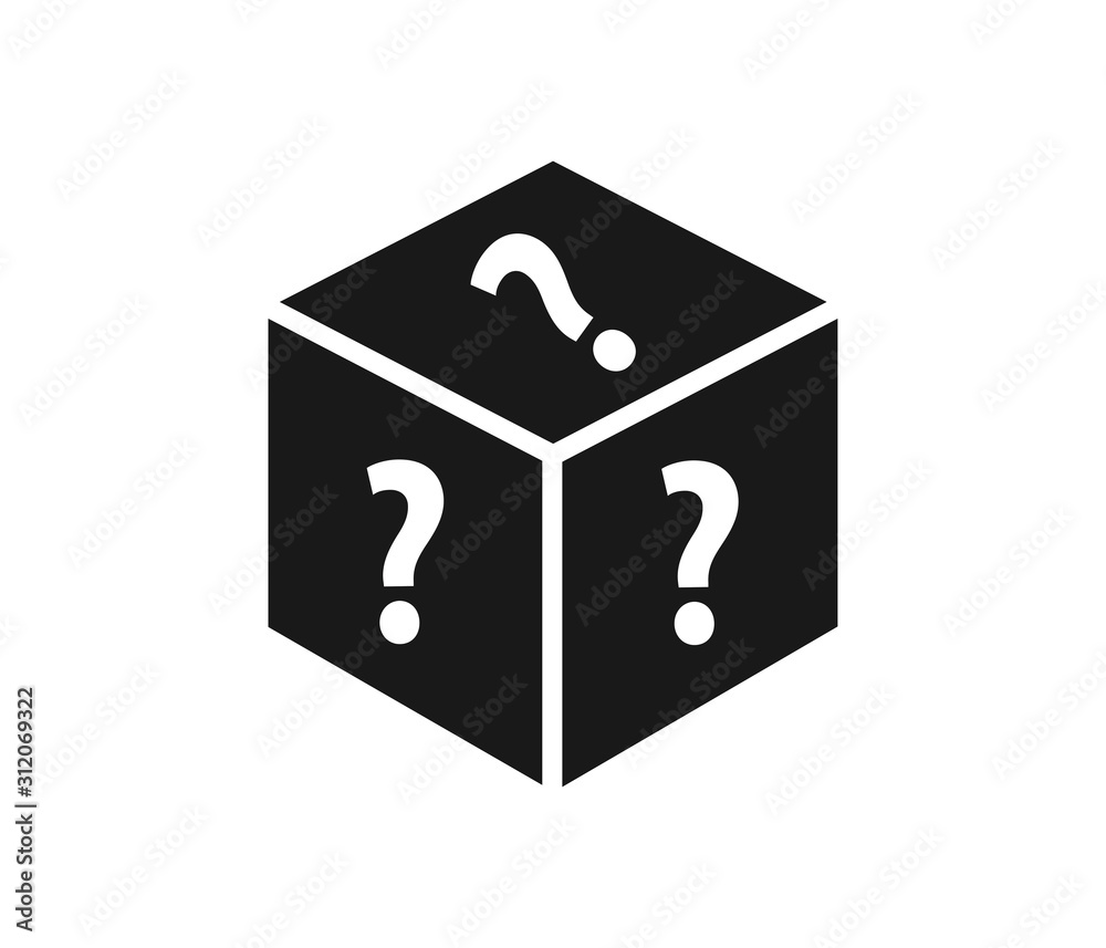 Unknown surprise box icon vector Unknown surprise box icon vector