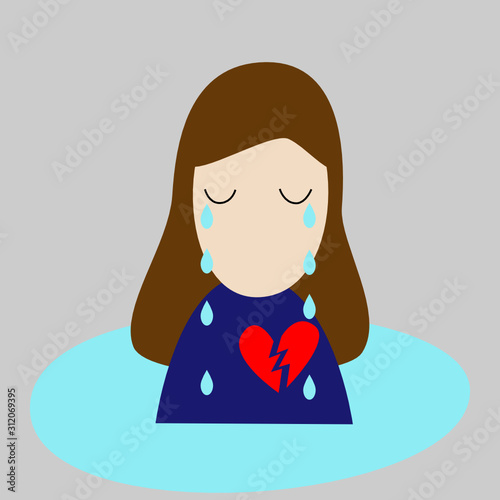 heartbroken crying woman