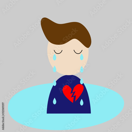 heartbroken crying man