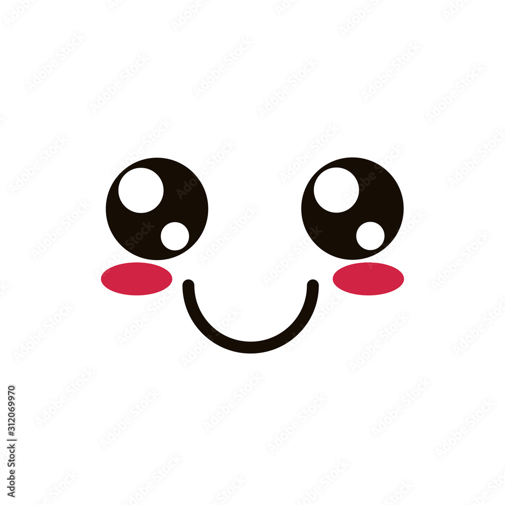 kawaii cute face expression eyes and mouth smile kawaii cute face expression eyes and mouth smile