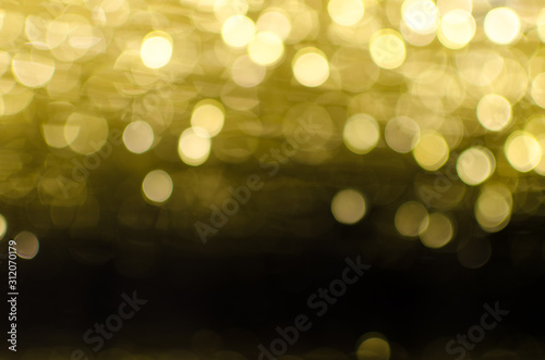 Abstract Bokeh background of defocused glittering lights. Christmas, Party, New Year background pattern concept. banner