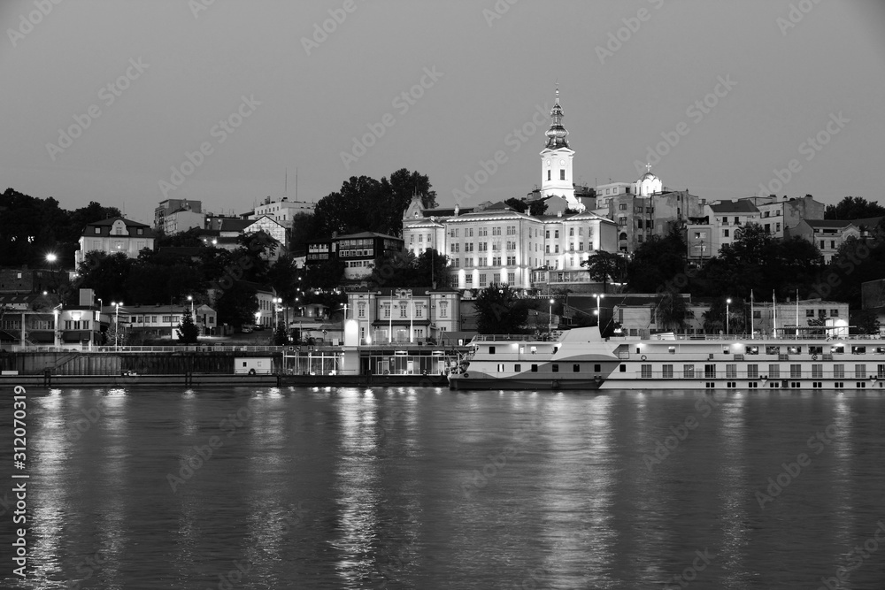 Belgrade, Serbia. Black and white style.