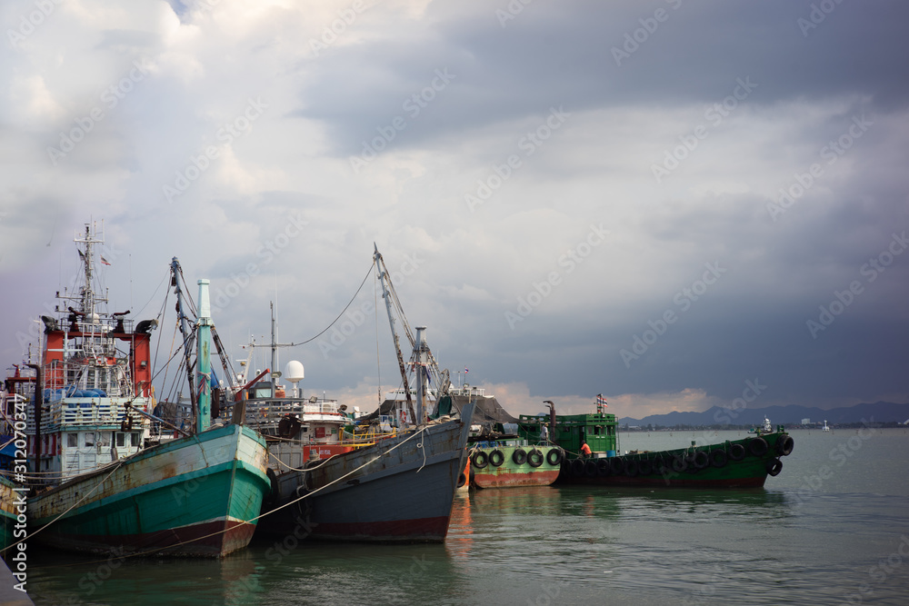 Cargo ship in songkhla thailand