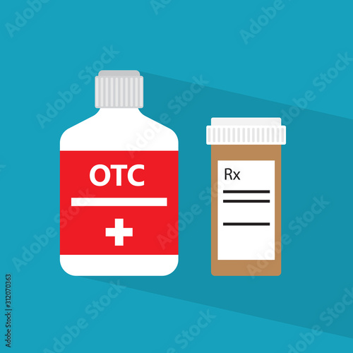 medical prescription and Over The Counter drugs concept- vector illustration- vector illustration