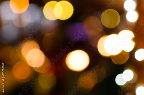 Abstract Bokeh background of defocused glittering lights. Christmas, Party, New Year background pattern concept. banner
