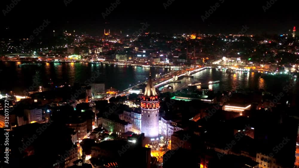 Galata Tower and Karakoy aerial view