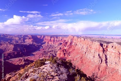 Grand Canyon landscape - American nature. Vintage filter color tone.