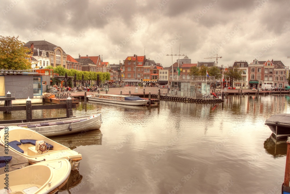 Haarlem, Netherlands. Retro filtered colors tone.