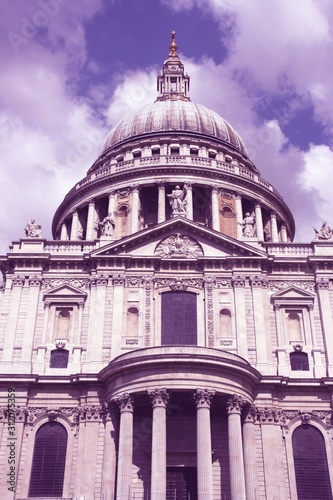 London UK. St. Paul's Cathedral. Retro filtered colors tone. photo