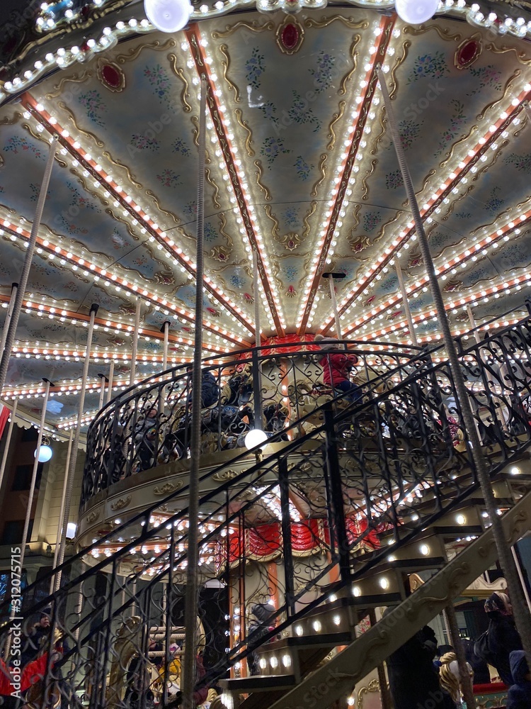 Obraz premium carousel with horses