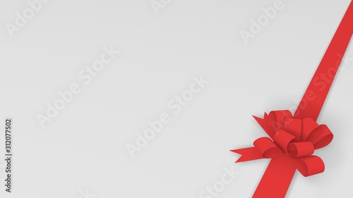3d rendered illustration of red presents ribbon on a white background. Copy spaceleft for your custom text. 4k resolution. perfect for celebrations.