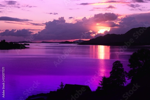 Norway sunset. Filtered colors style. © Tupungato