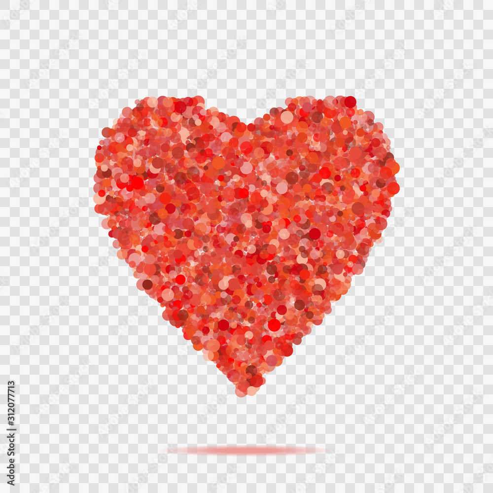 Valentines red heart shape with many dots. Vector illustration love symbol eps10 Valentines red heart shape with many dots. Vector illustration love symbol eps10