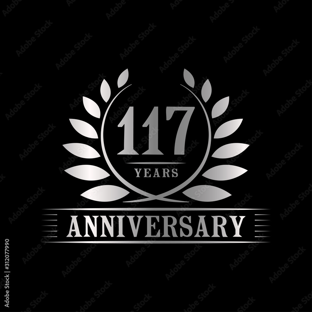 117 years logo design template. Anniversary vector and illustration template. 117 years logo design template. Anniversary vector and illustration template.