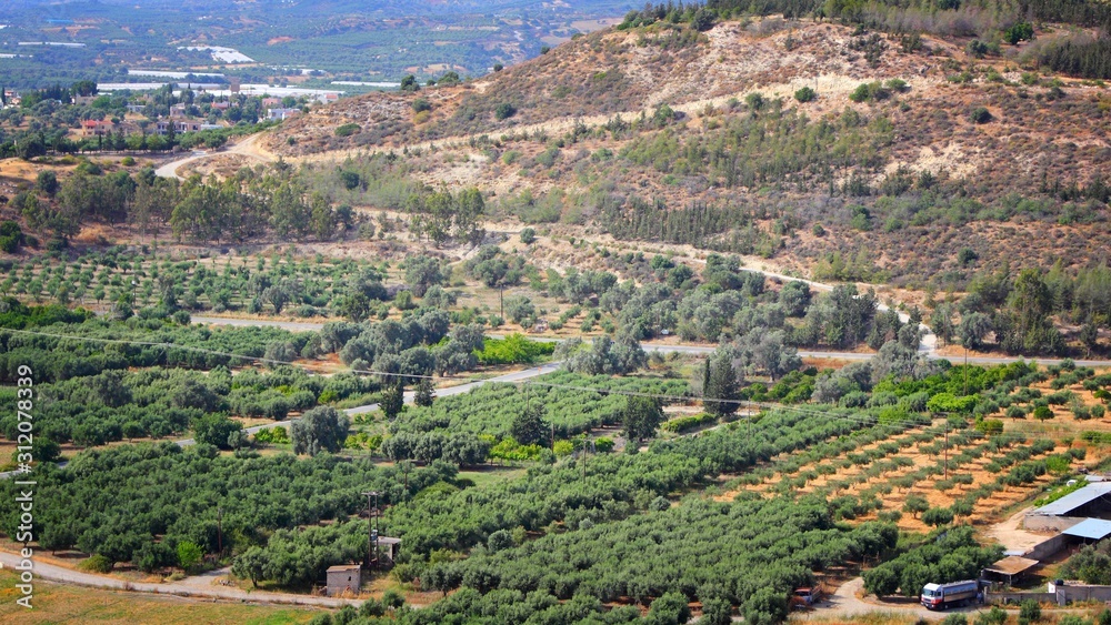 Crete island countryside view