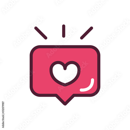 happy valentines day speech bubble heart love romantic feeling icon