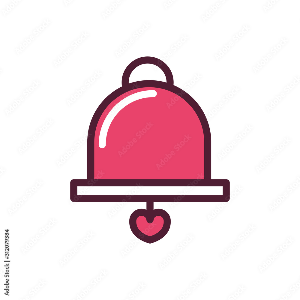 happy valentines day bell love romantic feeling icon happy valentines day bell love romantic feeling icon