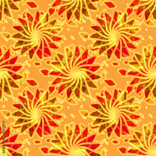 Ornamental design with spots  seamless pattern.