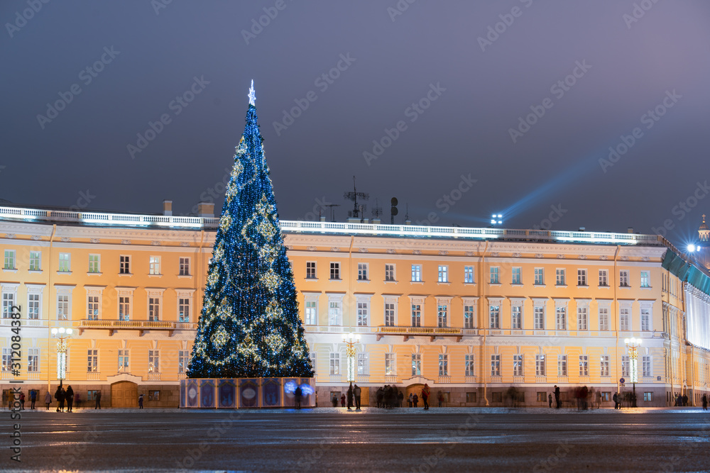 Naklejka premium Christmas tree on the 