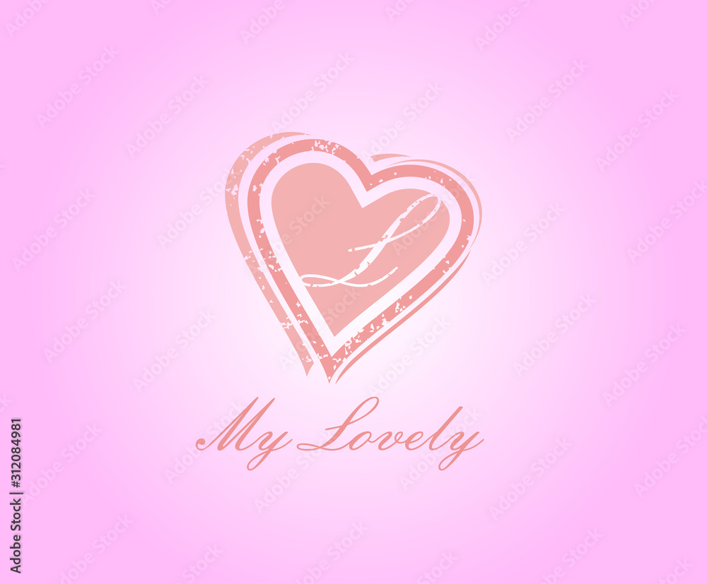 L Letter Heart Love Logo