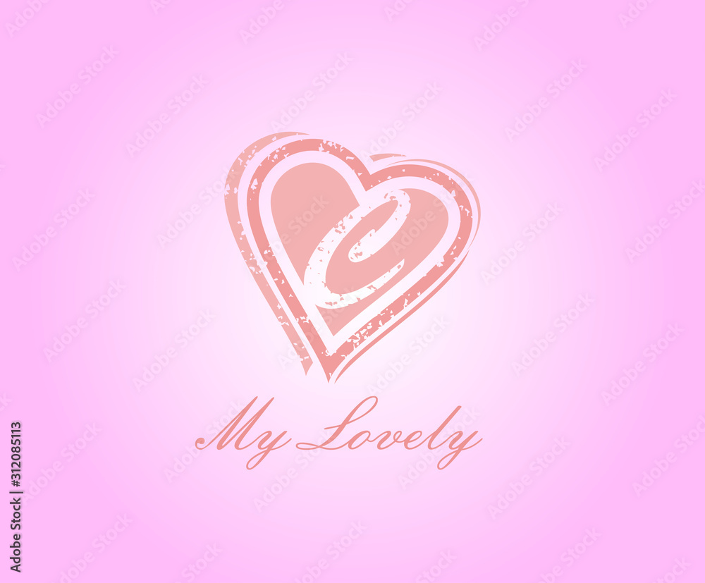 C Letter Heart Love Logo