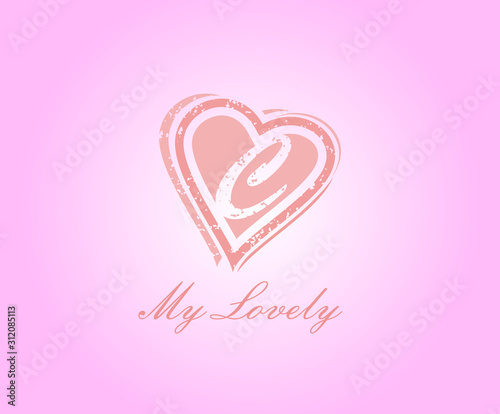 C Letter Heart Love Logo