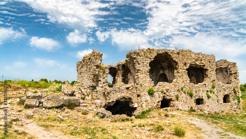 Ruins of the ancient town of Side in Turkey