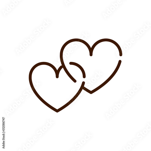 linked love hearts romantic passion feeling related icon thick line