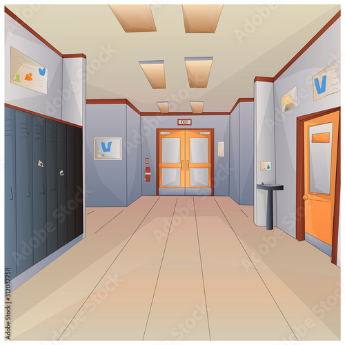 image of a school corridor. interior. background