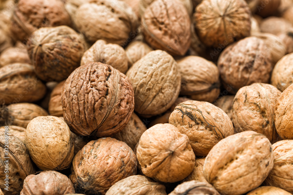 Walnuts from a garden in detail,Photographed 12.10.2019 Walnuts from a garden in detail,Photographed 12.10.2019
